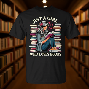 Camiseta Just A Girl Who Loves Books, unisex, talla para adultos S M L XL XXL - Product Image 3