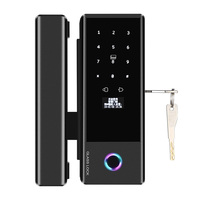 Cerradura Inteligente para Puerta de Vidrio con Control Remoto por Aplicación Tuya, Apertura Biométrica por Huella Dactilar, Wi-Fi y Nube, para Oficina y Gobierno