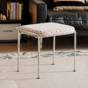 Chaise <span class=keywords><strong>de</strong></span> courtoisie nordique moderne <span class=keywords><strong>de</strong></span> luxe en tissu, repose-pieds en acier inoxydable avec cadre en métal pour meubles <span class=keywords><strong>de</strong></span> salon et poufs - Product Image 1