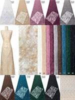 Tissus en dentelle perlée à sequins de haute qualité pour robes de mariée et de soirée 3m/sacs