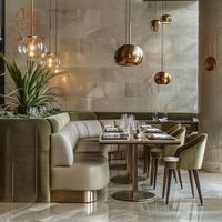 Table et banquette incurvées pour restaurant, café, salon de thé – Ensemble mobilier avec chaises et canapé banquette