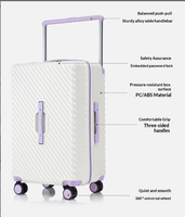 Valise trolley moderne de 30 pouces en ABS avec roulettes pivotantes, étanche, serrure TSA, interface USB, bagage durable et anti-explosion pour les voyages d'affaires