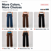 Ensemble de fitness 3 pièces pour femme : haut à manches longues à trou pour le pouce, col halter et col en V, color block, legging taille haute effet ventre plat, séchage rapide