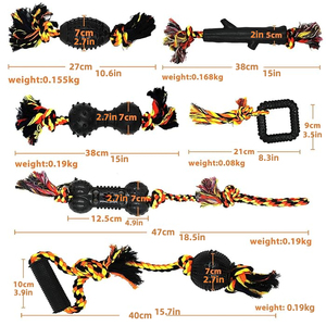 Ingrosso Halloween indistruttibile corda per cani giocattoli da masticare resistente TPR e cotone giocattolo interattivo per animali domestici in stile nero - Product Image 4