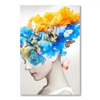 아름다운 꽃 소녀 포스터 인쇄 그림 캔버스 침실 아름다운 소녀 그림 벽 아트