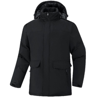 Manteau coupe-vent imperméable à capuche avec logo personnalisé veste longue et chaude fermeture à glissière caractéristique grande taille pour la saison d'hiver pour l'extérieur