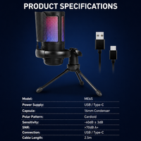 Kit de microphone à condensateur professionnel ME6S USB Type-C pour PC portable, micro cardioïde pour enregistrement, diffusion, jeux à domicile