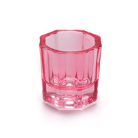 Clair rose Ab couleur cristal ongles liquide tasse monomère polygone verre ongles Dappen plat avec couvercle