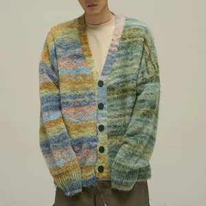 Custom LOGO OEM & ODM Mohair Sweater Factory Custom Knitted Cardigan Knitwear Cable Knitted Cardigan