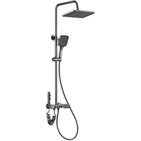 Ensemble de douche contemporain à affichage numérique en laiton plaqué gris avec jets de pluie doux pour hôtels