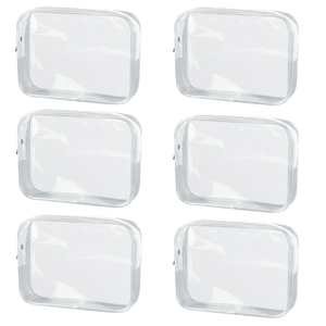 <b>Clear</b> Transparent Cosmetic <b>Bag</b> Portable Zipper Closure PVC Material Simple Style Travel Makeup Storage <b>Bags</b> Foldable Waterproof - Product Image 1