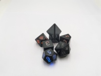 Lot de dés de casino polyédriques noirs personnalisés de 19 mm pour jeux de rôle D&D, dés lumineux électroniques clignotants D6 D% avec LED
