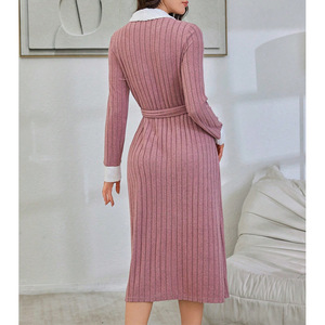 Chemise de nuit à revers et à bretelles de style européen et américain, nouvelle collection automne-hiver, couleur douce assortie, pyjama pour femme, cardigan à manches longues - Product Image 1