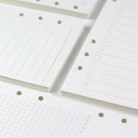 Vente en gros de classeur à spirale à feuilles mobiles A5 A6 A7 Grille de points Hebdomadaire/Mensuel Page intérieure Style imprimé Nouveau design Papier pour cahier