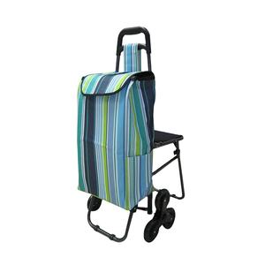 Vente en gros sac Oxford pliable portable personnalisé populaire chariots à bagages chariot avec siège 3 roues d'escalier d'escalade - Product Image 5