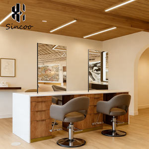 Quality European Hairdressing Barber <b>Mirror</b> With Storage <b>LED</b> Lighted Light Hair Salon Special <b>Mirror</b> Table for Hairdressing - Product Image 1