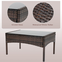 Ensemble de meubles en rotin imperméable quatre pièces de haute qualité Design moderne loisirs de plein air patio canapé en osier avec coussins doux