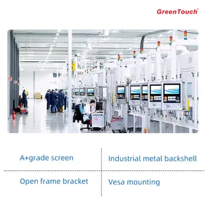GreenTouch 23.8" Front IP65/IK08 Open Frame Industrial Capacitive TouchScreen Monitor With HD/VGA/DVI Port