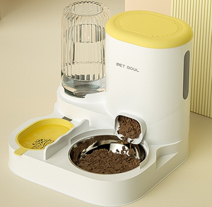 Katı desen 4L plastik otomatik evcil hayvan besleyici entegre kedi ve köpek su sebili için kedi kase malzemeleri ile kedi maması - Product Image 1