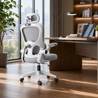 Chaise de bureau ergonomique en maille, dossier haut, pivotante, appui-tête réglable 6D, accoudoirs rabattables, support lombaire, inclinaison à 35 degrés