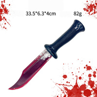 HLC ODM Couteau de boucher sanglant d'Halloween, accessoire de déguisement et de cosplay, arme d'horreur zombie, avec effet de sang artificiel