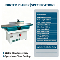 Banc multifonctionnel combiné Machine à bois 300mm/400mm/500mm/600mm Portable robuste simple face presse Surface rabot