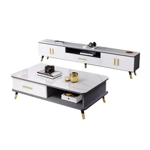 Hiện đại Tempered Glass TV Tủ Set TV đứng và Bàn cà phê Set hiện đại sang trọng - Product Image 1