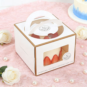 Boîtes en carton personnalisées blanches pliables pour desserts, gâteaux, pâtisseries, Noël, qualité alimentaire, emballages cadeaux - Product Image 3