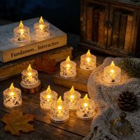 Bougie électronique LED, bougie en cire de thé INS rose, veilleuse en cristal transparent, lumière d'ambiance pour demande en mariage, bougie électronique LED