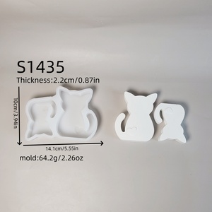 Moldes de almacenamiento de Arte de resina ecológicos hechos a mano, adornos de gatito de PC Ins hechos de herramientas de pastel de silicona S1435 - Product Image 2