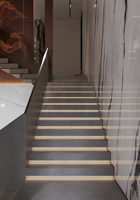 Escalier en pierre frittée d'intérieur YD STONE, design de boîtier, antidérapant, marches d'escalier en marbre blanc moderne