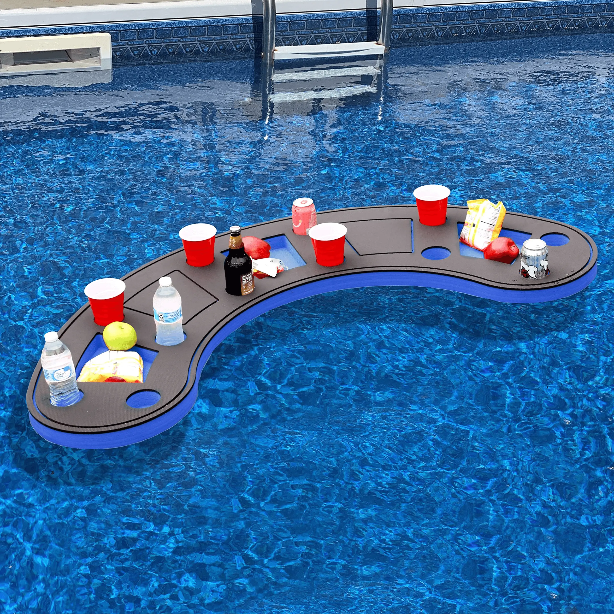 Floating Bar Table Tray Bartender Drink Holder for Pool or Beach Party Float