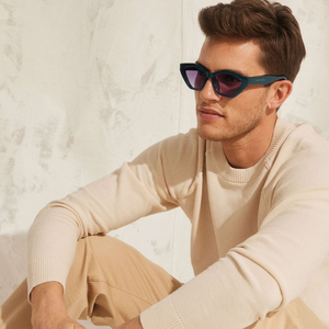 Lunettes <span class=keywords><strong>de</strong></span> soleil tendance en acétate, forme rectangulaire étroite, branches larges, qualité supérieure, polies à la main, vente en gros, fabricant d'optiques - Product Image 1