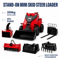 Mini-chargeuse sur pneus S490 pour l'agriculture, l'aménagement paysager et le déneigement, chargeuse compacte avec pneus renforcés