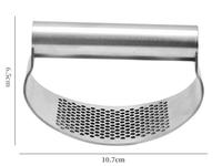 Handmatige knoflookpers van SS304 metaal, 430 roestvrijstalen rocker snijder voor fruit & groenten, gember crusher