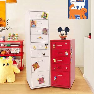 Meuble de rangement métallique à roulettes multi-tiroirs pour la maison, armoire de rangement mobile en acier démontable pour espaces étroits, idéal pour les enfants - Product Image 1