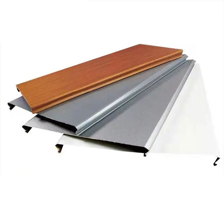 Алюминиевая растягивающаяся потолочная плитка, подвесной образец, доступные деревянные потолочные панели