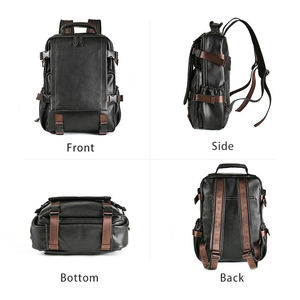 AndoBag Genuine Cow <b>Leather</b> 14-Lnch Laptop <b>Backpack</b> for Men Man Fashion Handbag Shoulder Bag <b>Large</b> Capacity Travel Bags 1438 - Product Image 3