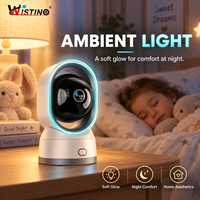 Wistino WiFi Security Camera Indoor 355 Pan-Tilt Two-Way Video Call Crying Detection Night Vision Motion Detection Baby Monitor