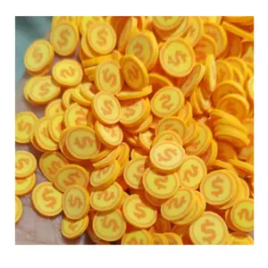 1KG Money Gold Coin Polymer Clay Sprinkles Slices Dollar For Slime DIY Craft Art Nail Children Toys Tumblers