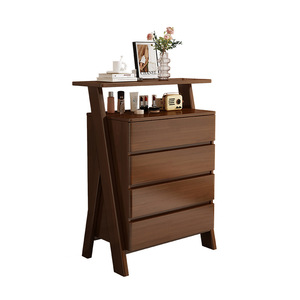 Solid Wood Four Drawer Chest 60cm Wide Storage Cabinet Bedroom Living Room Simple Bedside <b>Table</b> <b>Pine</b> Wood - Product Image 2