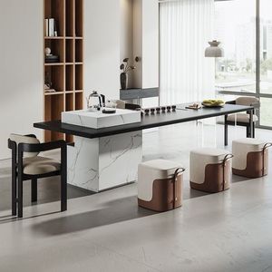 Conjunto de Mesa y Sillas de Madera Sólida de Estilo Moderno y Minimalista para Sala de Estar, Oficina o Preparación de Té - Product Image 4
