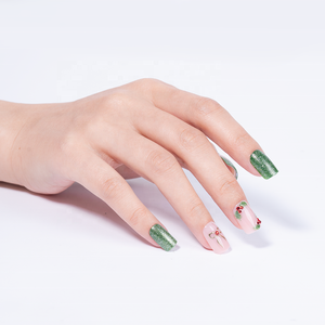 <span class=keywords><strong>Uñas</strong></span> Postizas Francesas con Brillo Verde, Forma Cuadrada, Medianas y Suaves, Hechas a Mano en ABS, 32 Piezas, <span class=keywords><strong>Uñas</strong></span> Artificiales para Chicas - Product Image 3