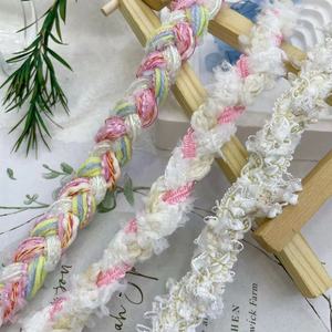 Nuovo Nastro Intrecciato Rosa Rosso per Decorazione Colletto Laterale e Polsini da Donna, Fatto a Mano Fai-da-Te - Product Image 4