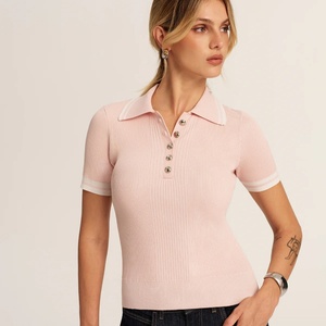 <span class=keywords><strong>Polos</strong></span> <span class=keywords><strong>de</strong></span> <span class=keywords><strong>Mujer</strong></span> Personalizados con Logotipo Bordado, Tejido Acanalado, Corte Ajustado, Manga Corta - Product Image 6
