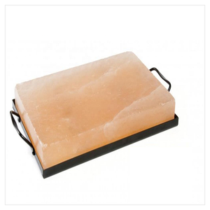 Piedra de Sal del Himalaya Reutilizable para Asar con Soporte Metálico para Mayor Seguridad, 8x4x2 Pulgadas, Grado Alimenticio, Certificación HACCP - Product Image 4