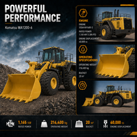 Komatsu WA1200-6 216400kg Nennlast-Radlader mit Motor, Getriebe, Pumpe & Lager für Tunnelbau, 1165kW Leistung