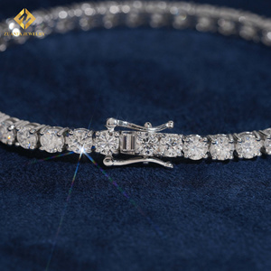 Luxury Classic Unisex White Gold 3mm 4mm Sterling Silver S925 Hip Hop Lab Grown Diamond Tennis Bracelet With IGI Certificate - Product Image 5