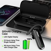 Headset In-Ear nirkabel Mini 5.0, Headphone tunggal bisnis Handsfree Earphone untuk telepon notebook Headset Trucker