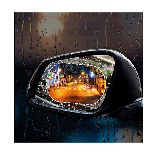 2 Pcs Set Universal Transparent Nano Waterproof Rain-proof Anti Fog Coating High Definition Car Rear View Mirror Protective Film